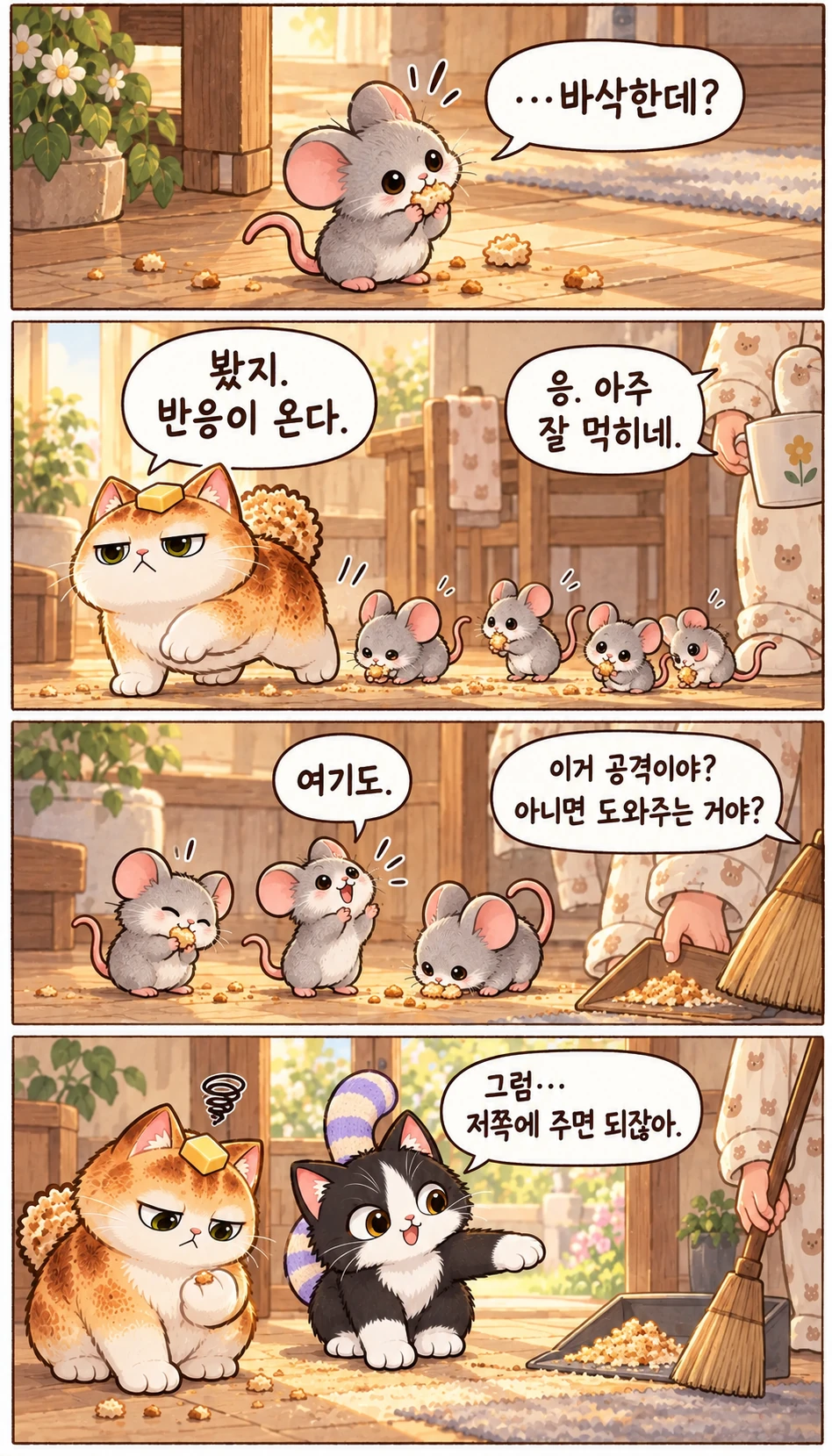 …바삭한데? 봤지. 반응이 온다. 응. 아주 잘 먹히네. 여기도. 이거 공격이야? 아니면 도와주는 거야? 그럼… 저쪽에 주면 되잖아.