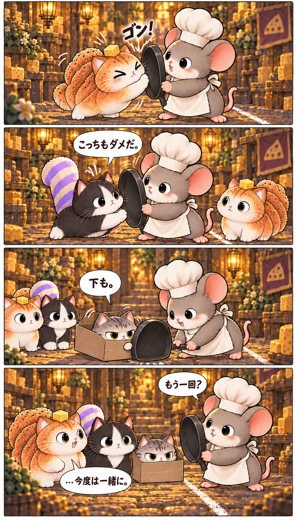 ゴン! こっちもダメだ。 下も。 もう一回? …今度は一緒に。