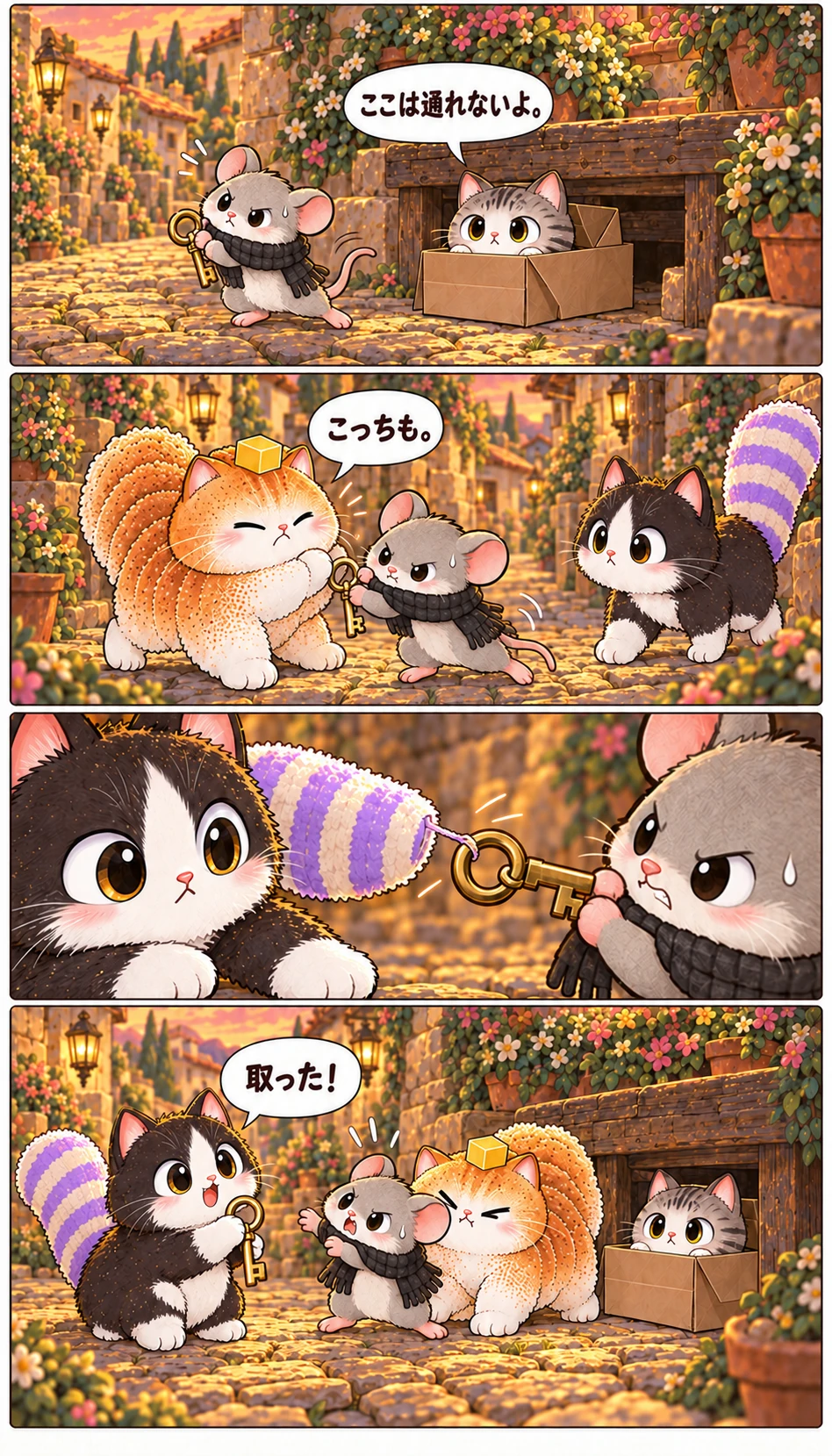 ここは通れないよ。 こっちも。 取った！