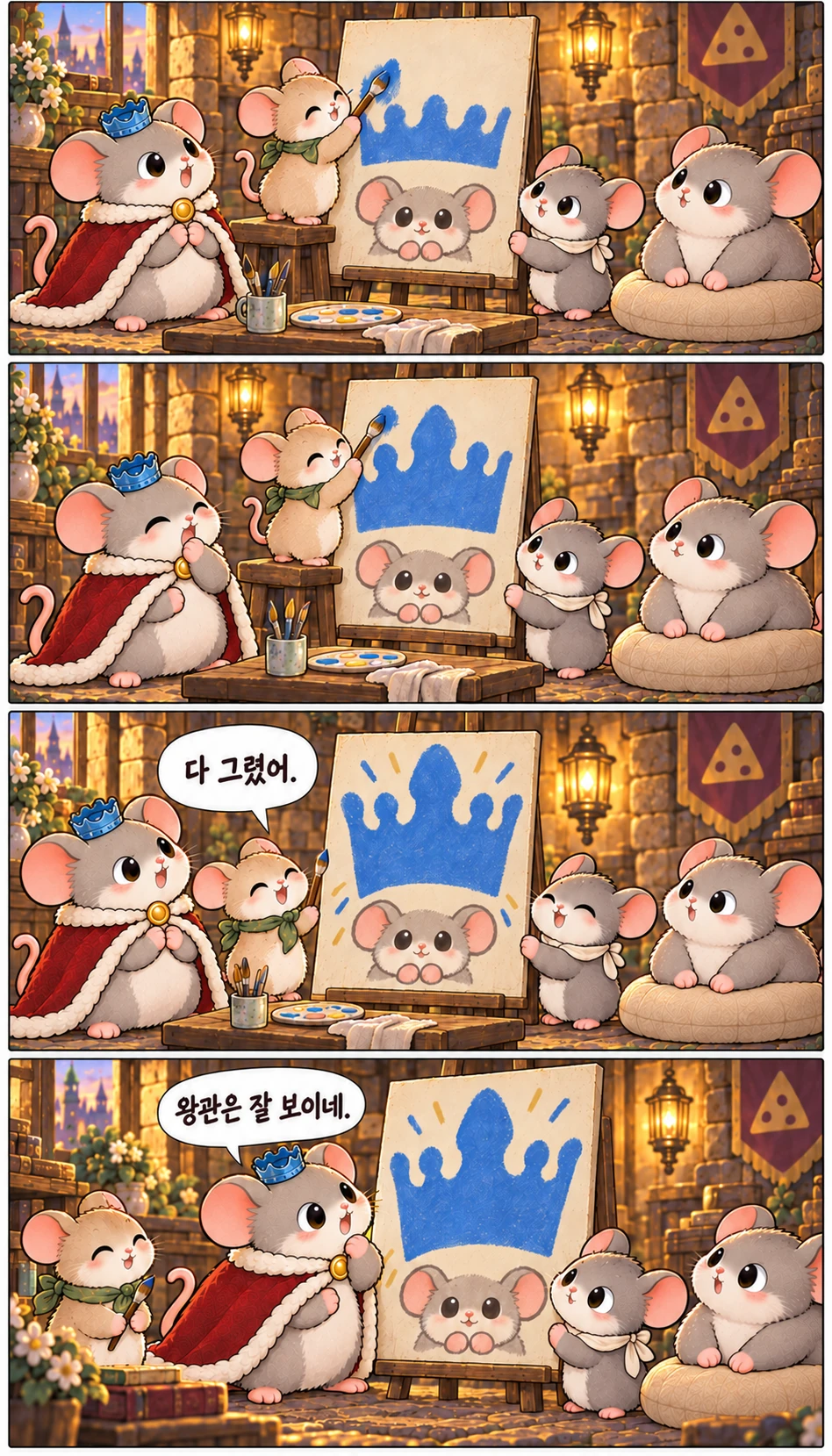 다 그렸어. 왕관은 잘 보이네.