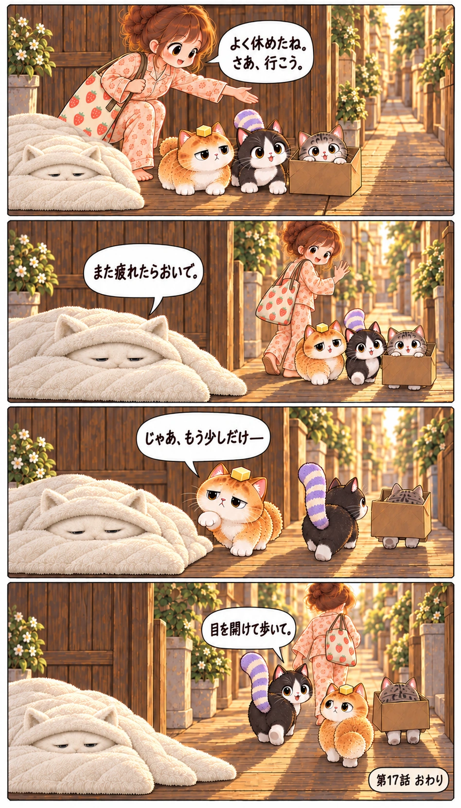 よく休めたね。さあ、行こう。 また疲れたらおいで。 じゃあ、もう少しだけ— 目を開けて歩いて。 第17話 おわり