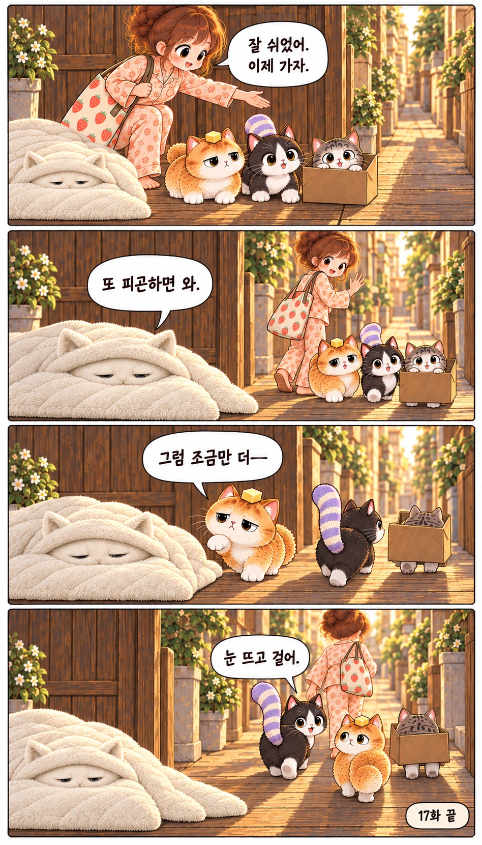잘 쉬었어. 이제 가자. 또 피곤하면 와. 그럼 조금만 더— 눈 뜨고 걸어. 17화 끝