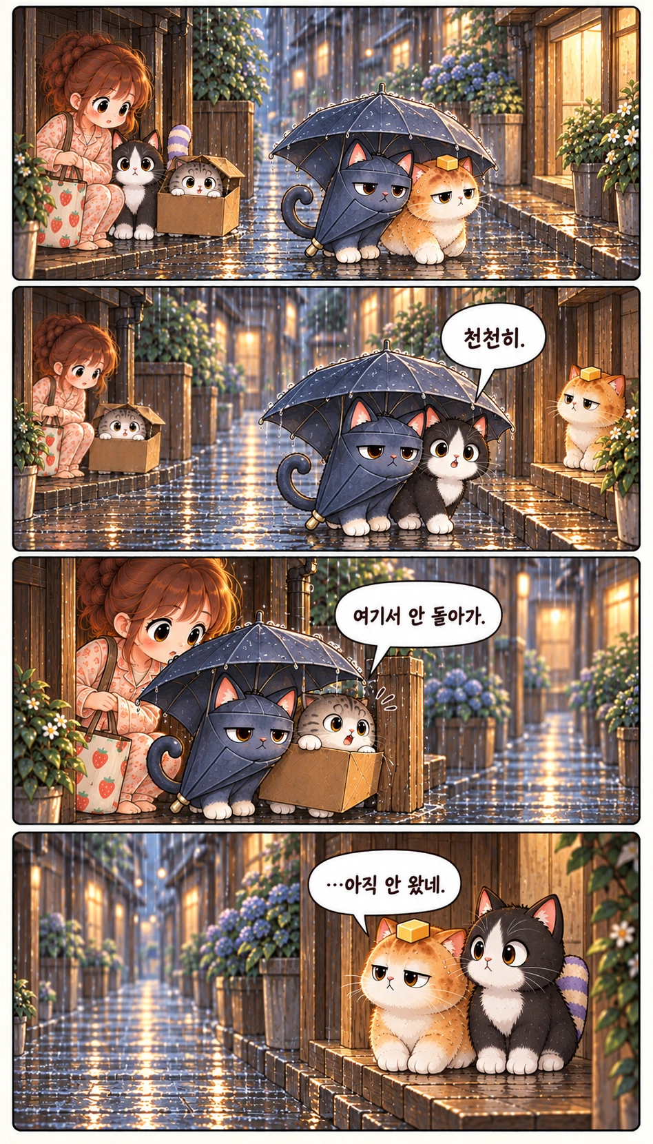 천천히. 여기서 안 돌아가. …아직 안 왔네.