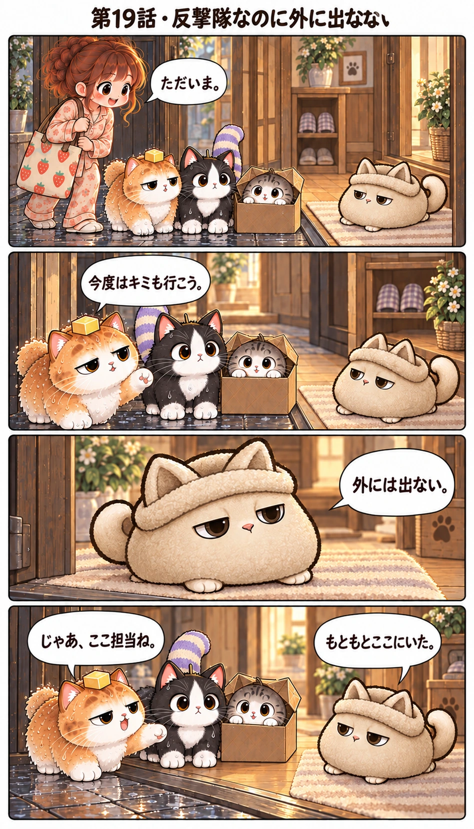 第19話 · 反撃隊なのに外に出ない ただいま。 今度はキミも行こう。 外には出ない。 じゃあ、ここ担当ね。 もともとここにいた。