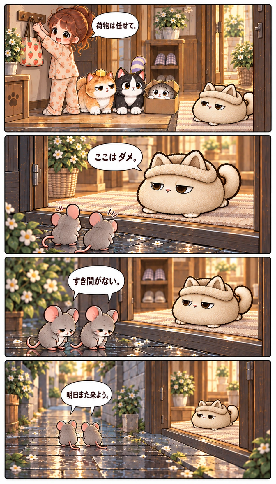 荷物は任せて。 ここはダメ。 すき間がない。 明日また来よう。