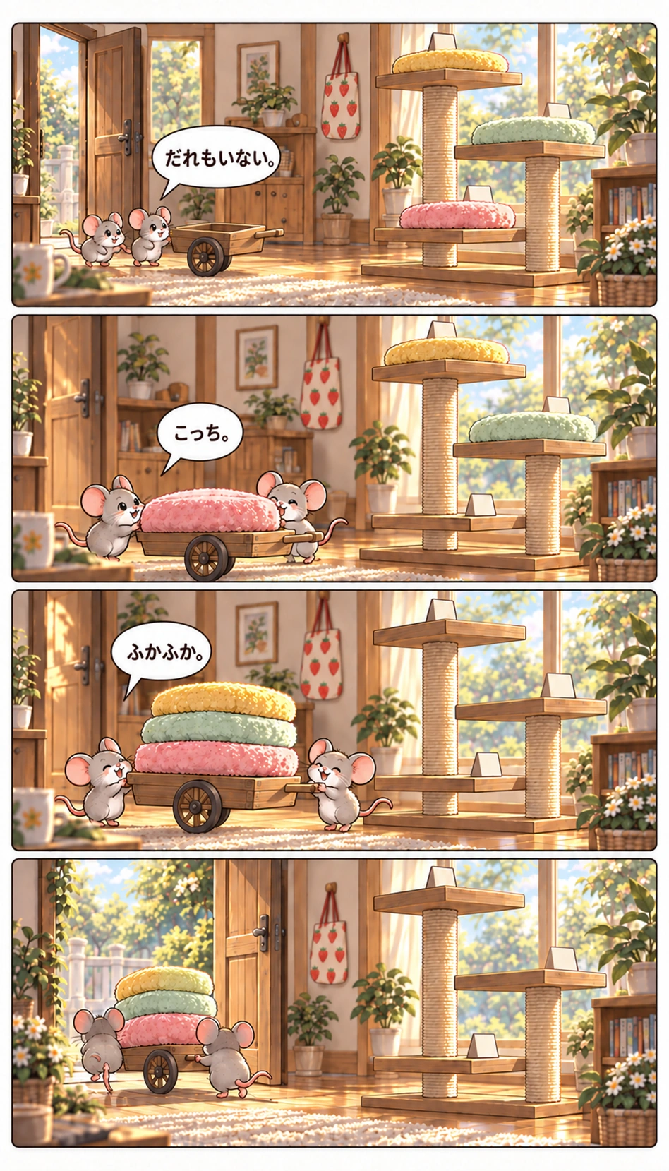 だれもいない。 こっち。 ふかふか。