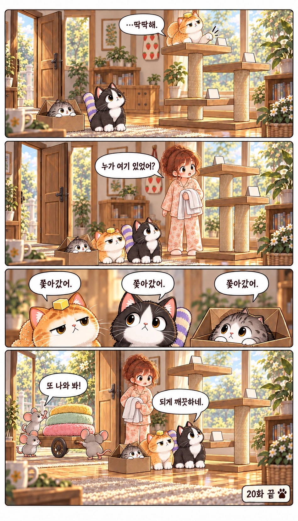 …딱딱해. 누가 여기 있었어? 쫓아갔어. 쫓아갔어. 쫓아갔어. 또 나와 봐! 되게 깨끗하네. 20화 끝