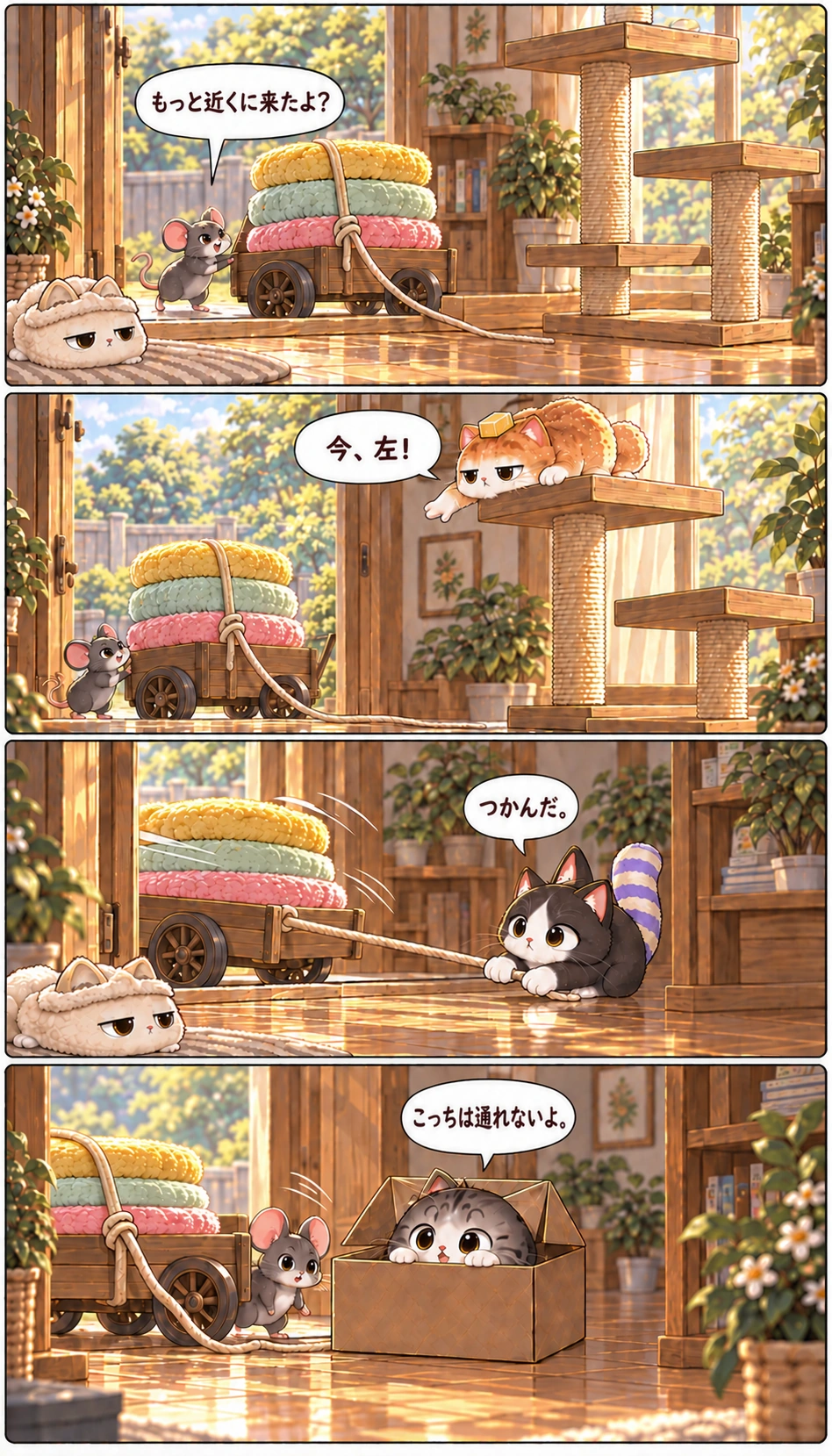 もっと近くに来たよ？ 今、左！ つかんだ。 こっちは通れないよ。
