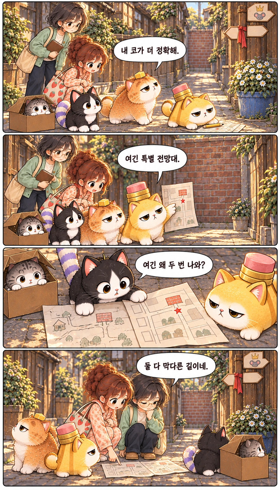 내 코가 더 정확해. 여긴 특별 전망대. 여긴 왜 두 번 나와? 둘 다 막다른 길이네.