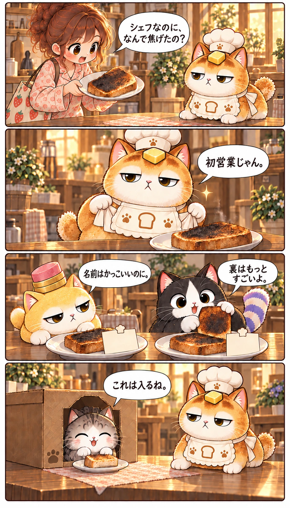 シェフなのに、なんで焦げたの？ 初営業じゃん。 名前はかっこいいのに。 裏はもっとすごいよ。 これは入るね。