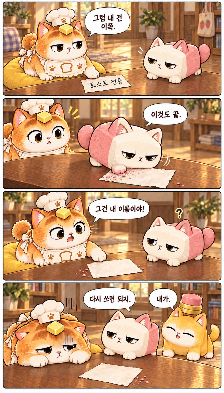 그럼 내 건 이쪽. 이것도 끝. 그건 내 이름이야! 다시 쓰면 되지. 내가.